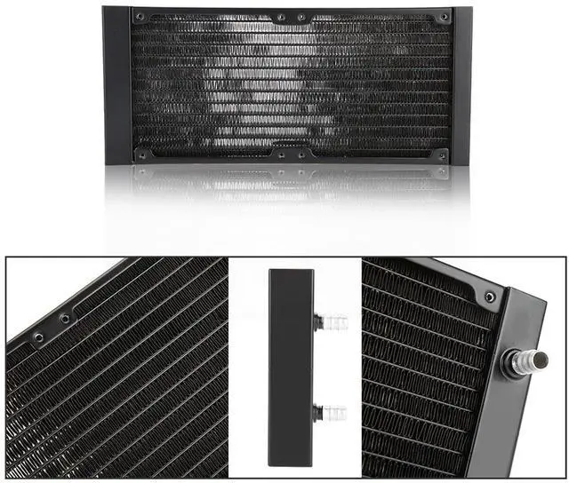 Alt view image 2 of 7 - PC Heat Exchanger Fast Heat Dissipation 12 Tubes Durable Water Cooler Tube Computer Heat Exchanger (240mm)