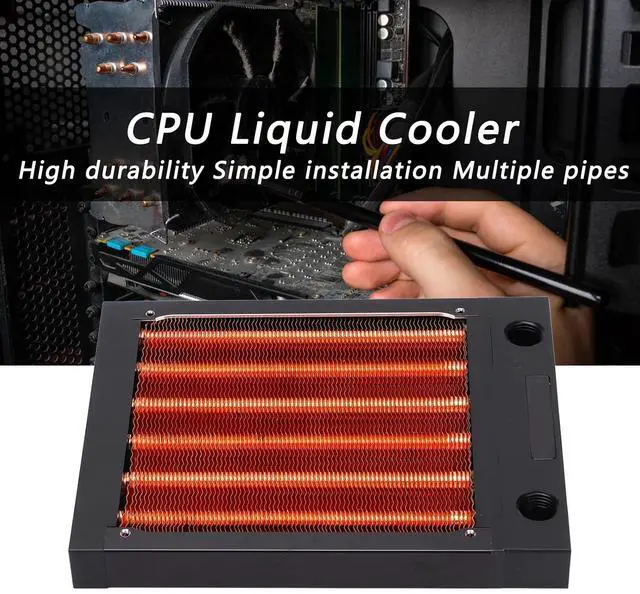 Alt view image 6 of 7 - CPU Liquid Cooler, Water Cooling Radiator with Multiple Copper Pipes, High Durability 120mm 240mm 360mm Radiator for Computer Heat Dissipation, Compact Design for Tight (120mm)