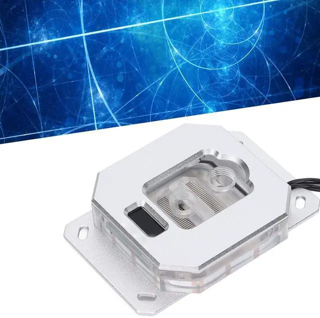 Alt view image 3 of 7 - CPU Water Cooler with Integrated Digital Temperature Display, Liquid CPU Cooler for AM2 AM3, Brass Copper Water Block with RGB Lighting and Manual Controller for PC (Silver)