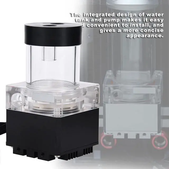 Alt view image 2 of 7 - 6.69in Computer Water Pump for Pc Overclocking Gamers,800L & H Flow Fast Heat Dissipation,4 Meters Pump Head,Integrated Tank Design,Multi Level Guard,White - Suitable for (12cm)