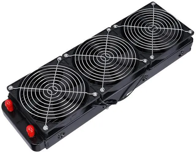 Alt view image 3 of 7 - 360mm Water Cooling Radiator Fast Cooling Computer CPU Cooler Heat Exchanger Radiator with 3 Fans, Liquid Fan for Water Cooled Computer CPU Black Oxide Paint, Industrial Variable Frequency