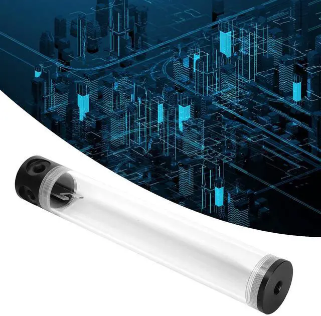 Alt view image 6 of 6 - Acrylic Cylindrical Water Cooling Tank, CPU Liquid Cooler Reservoir with 4 G1/4 Thread Ports, High - Capacity PC Water Cooling Kit for Custom Loop Builds