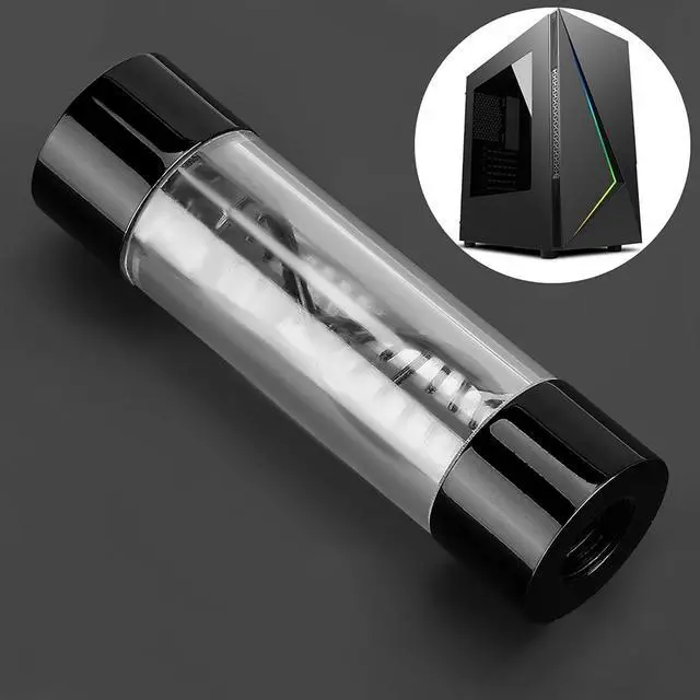 Alt view image 5 of 7 - Water Flow Meter with G1/4 Female Thread, Spiral Metal Flow Sensor for Computer Water Cooling, 304 Stainless Steel Body and Ceramic Bearing, Multi Color Visual Indicator (Black)