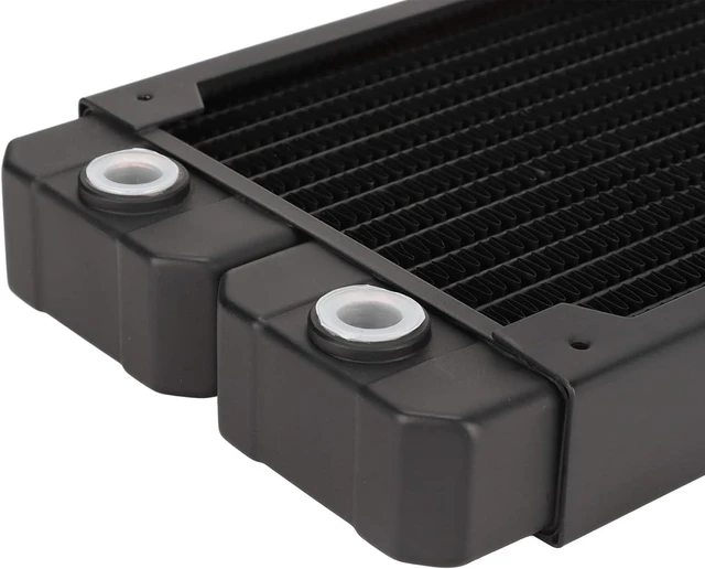 Alt view image 3 of 7 - Sanpyl Water Cooling Radiator Red Copper Brass Steel G1 / 4 Thread 14 Pipes for Fast Heat Dissipation