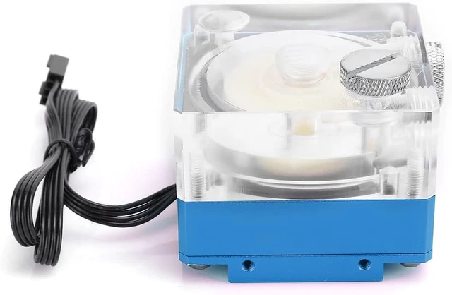 Alt view image 4 of 7 - aqxreight Silent Cooling Pump for Computer Systems with PWM Speed Control and Acrylic Aluminum Design (Blue)