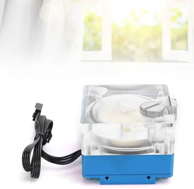 Alt view image 3 of 7 - Water Cooling Pump UltraQuiet Acrylic Aluminum Heat Sink for PWM Speed Control, Black Computer Accessory for Water Cooling System (Blue)