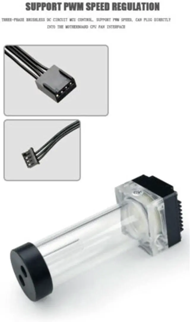 Alt view image 2 of 4 - Adjustable Small Submersible Pump Water Cooling Pump 130mm Tank G1/4 Thread DC12V PC Liquid System