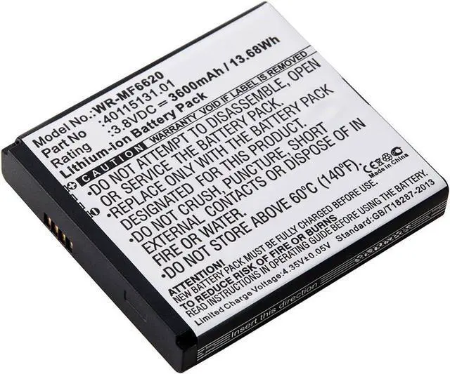 Alt view image 2 of 2 - Synergy Digital Novatel Wireless MIFI 6620 Wireless Router Battery Combo-Pack Includes: 3 x WR-MF6620 Batteries