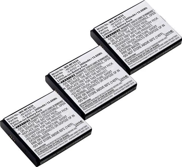 Main image of Synergy Digital Novatel Wireless MIFI 6620 Wireless Router Battery Combo-Pack Includes: 3 x WR-MF6620 Batteries