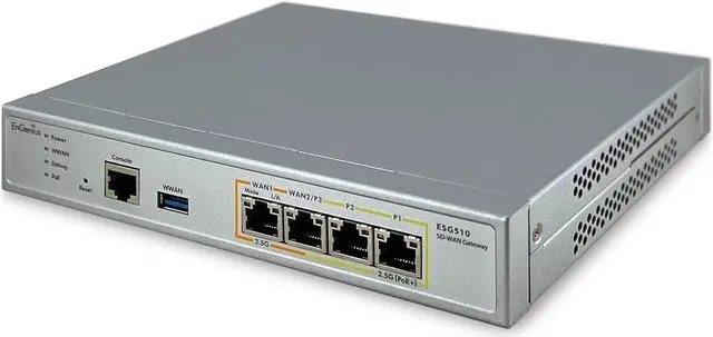 Alt view image 6 of 6 - EnGenius Cloud Managed ESG510 1.6 GHz Quad-Core SD-WAN VPN Router with Dual-WAN 2.5 GbE, Dual-LAN 2.5 GbE, Cellular failover, stateful Firewall, and site to site & Client VPN