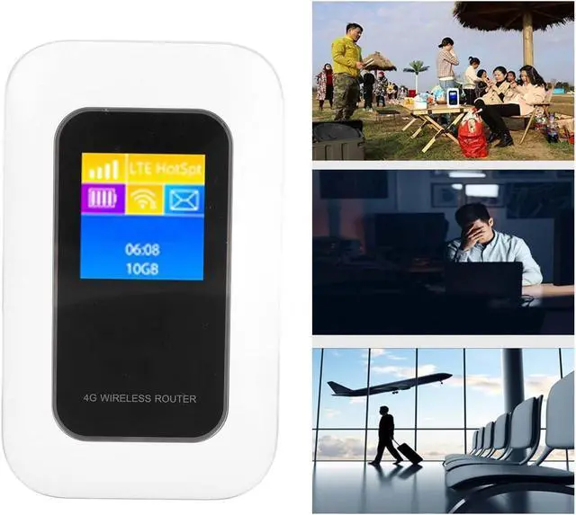 Alt view image 6 of 7 - 5G 4G Mobile Hotspot, 150Mbps Mobile Router with Screen Display, High Gain Antennas, Up to 10 Connect Devices for Travel Business