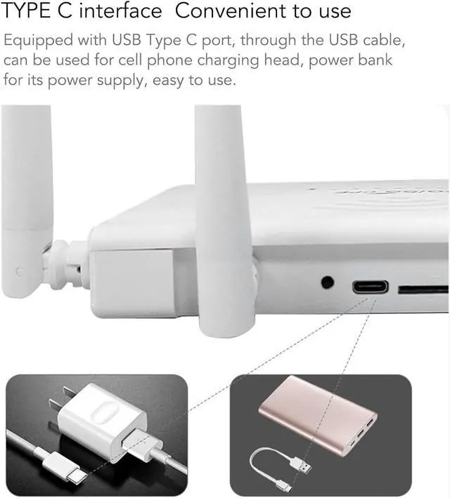 Alt view image 6 of 7 - 4G LTE Wireless Router with SIM Card Slot 300Mbps, Unlock Mobile WiFi Hotspot, 4 Antennas, for Asia 100240V (US Plug)