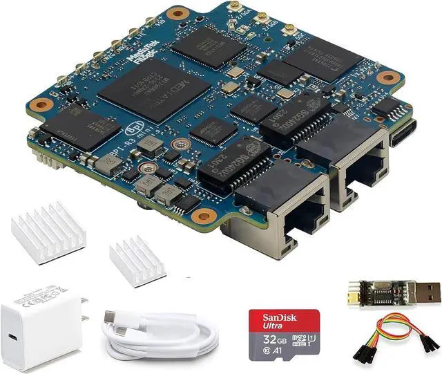 Main image of Banana Pi BPI-R3 Mini Wi-Fi 6 OpenSource Router, OpenWRT Dual-Band Wireless Router Board, MediaTek MT7986 (Filogic 830) CPU, Support M.2 NVMe SSD 2X 2.5GbE SFP Ethernet for Gaming Gateway NAS Device