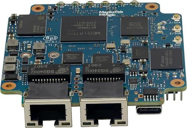 Alt view image 4 of 7 - Banana Pi BPI-R3 Mini Wi-Fi 6 OpenSource Router, OpenWRT Dual-Band Wireless Router Board, MediaTek MT7986 (Filogic 830) CPU, Support M.2 NVMe SSD 2X 2.5GbE SFP Ethernet for Gaming Gateway NAS Device
