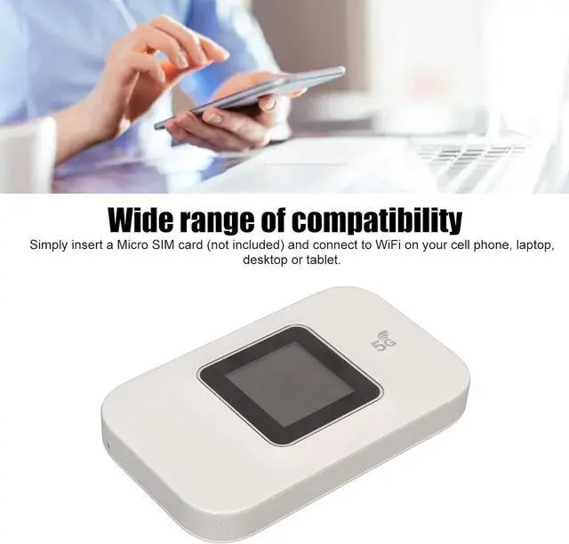 Alt view image 2 of 7 - 4G Mobile WiFi Hotspot, Portable Wireless Internet Router Devices with SIM Card Slot, 300Mbps Download Speed, Connect Up to 10 Devices, 4G Modem WiFi Router for Home, Travel