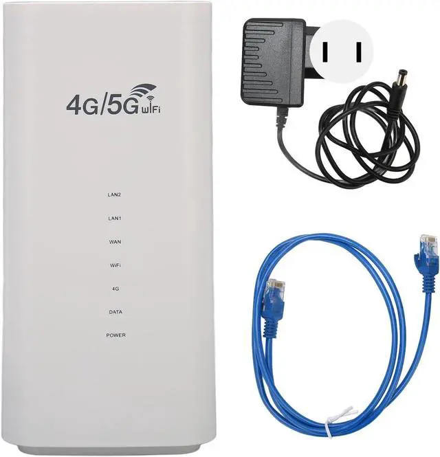 Alt view image 5 of 7 - 4G LTE Wireless WiFi CPE Router with SIM Card Slot 4 Antenna for Office White (US Plug 100240V)
