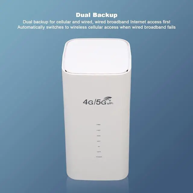 Alt view image 3 of 7 - 4G LTE Wireless WiFi CPE Router with SIM Card Slot 4 Antenna for Office White (US Plug 100240V)