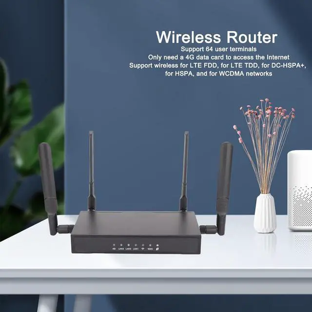 Alt view image 2 of 7 - WiFi 4G LTE Modem Router with SIM Card Slot, 300Mbps WiFi, LTE Cat4 Wireless Internet Router, No Broadband Required, 8M ROM 128M RAM Support 64 Devices