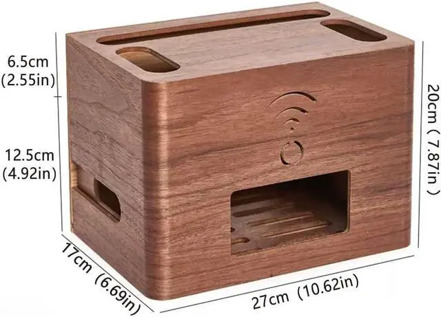 Alt view image 7 of 7 - JALYKA WiFi Router Storage Box, Cord Organizer Box, WiFi Organizer Box, Router Box Hider Decorative (Color : Brown, Size : 20 * 27 * 17CM)