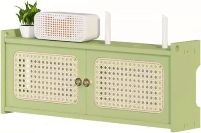 Main image of Router Cable Storage Box, No Punch Wall Mount Hidden Box, Wireless Router Shelf, Power Strip and Cable Management Hider Rack Desktop Organizer Shelves