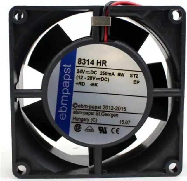 Main image of 8314 HR 80x80x32mm 24V 250mA 6W ebmpapst 2-Wire Cooling Fan