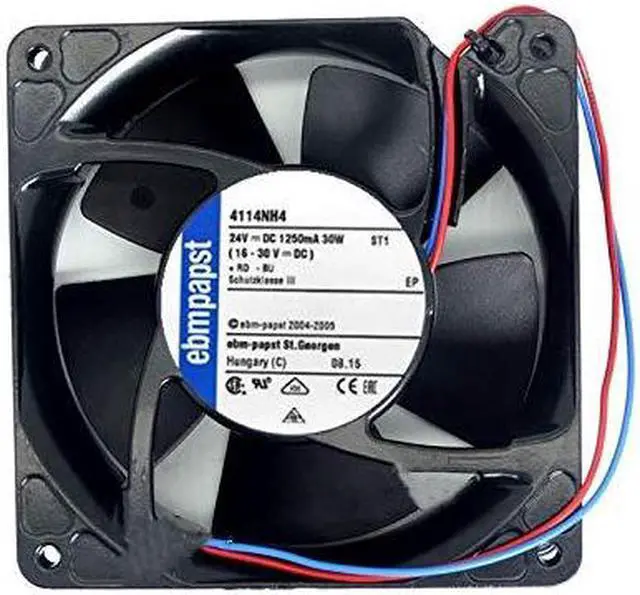 Main image of for 24V 120mm ebmpapst 4114NH4 Fan - 12038 1250mA 30W 60DB 2-Wire Cooling Fan
