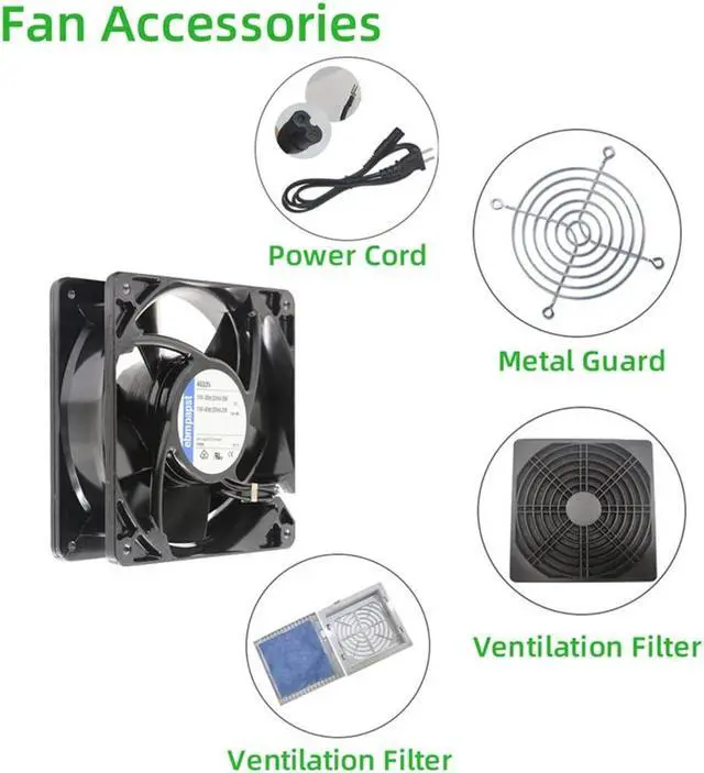 Alt view image 6 of 7 - Original New ebmpapst 4600N-466 Cooling Fan 120 X120X38mm All Metal High Temperature Resistance 115V 18W Axial Fans
