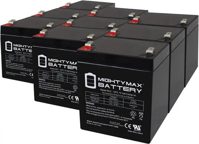 Main image of Mighty Max Battery 12V 5Ah F2 SLA Replacement Battery for APC SmartUps 2U SMT3000RM2U - 9 Pack