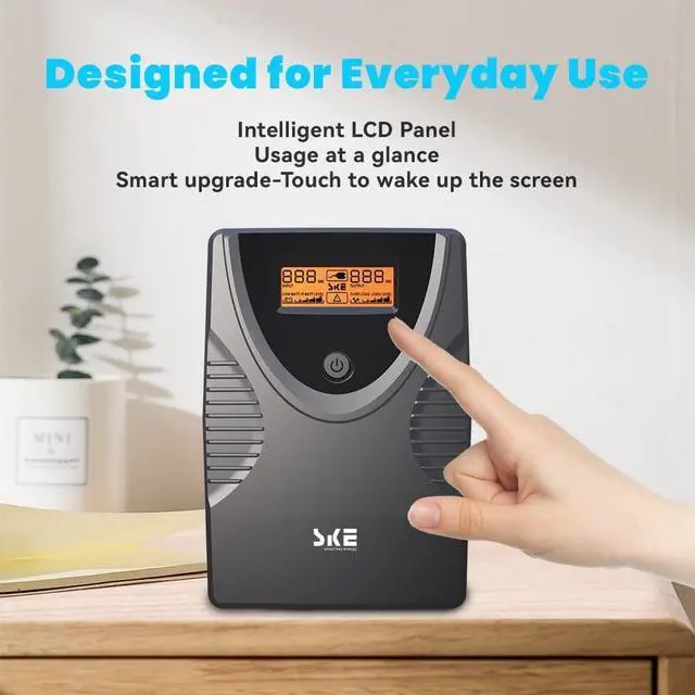 Alt view image 6 of 7 - SKE UPS 625VA+850VA Battery Backup Power Supply Surge Protector 360W+480W Set Intelligent UPS with LCD Uninterruptible Power Supply