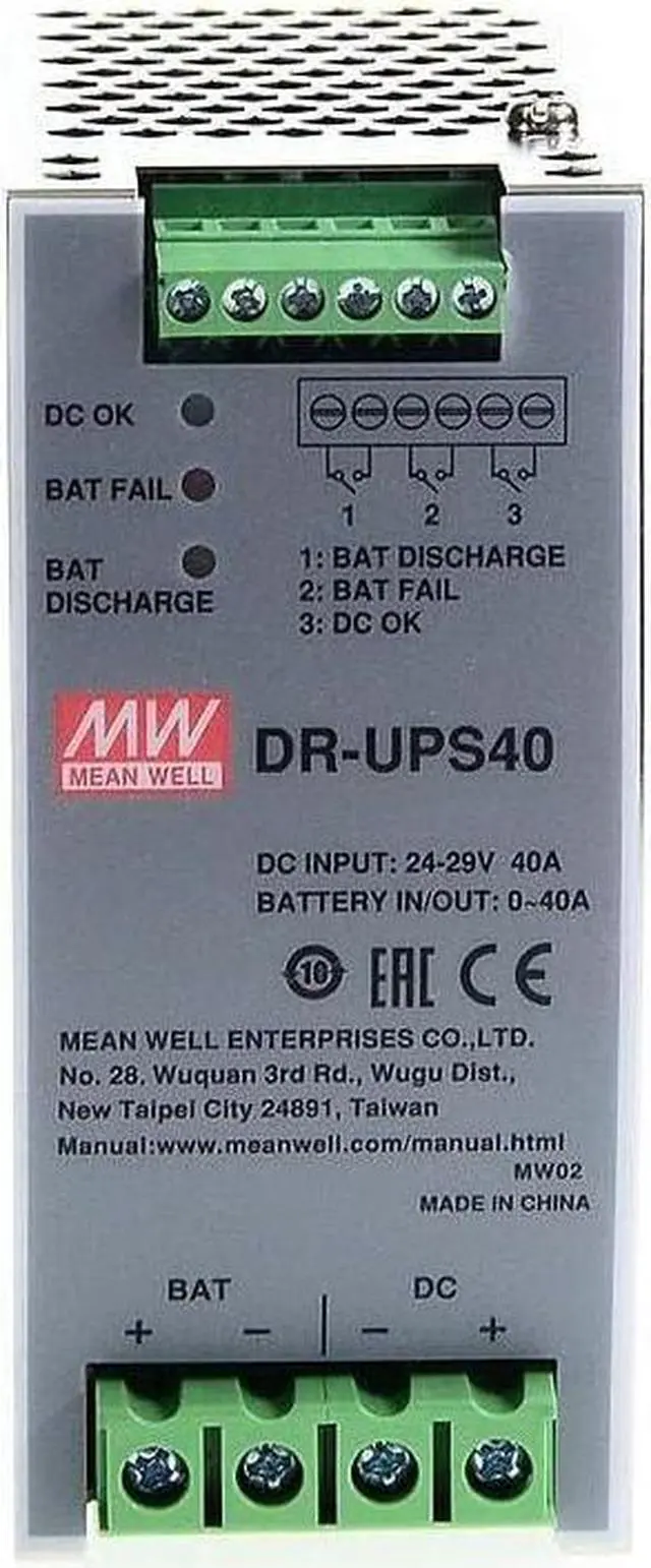 Main image of MW Mean Well Plastic Case DR-UPS40 21-29V 40A Supplementary DC UPS DC UPS Module DC-DC Single Output Power Supply (DR-UPS40)