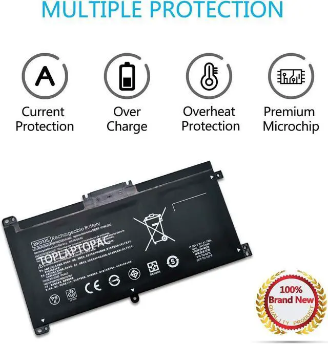Alt view image 4 of 7 - QINGYUX BK03XL Original Laptop Battery Compatible with HP Pavilion X360 Convertible 14-ba0xx 14-ba2xx 14m-ba0xx 14m-ba1xx 14m-ba011dx 14m-ba013dx 14m-ba114dx 14-ba253cl 14-bal125cl Series
