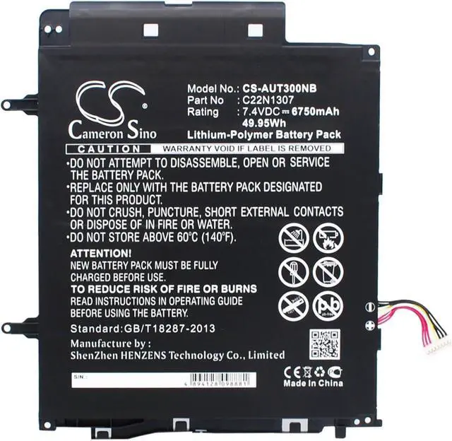 Main image of 6750mAh Battery Replacement for Transformer Book T300LA T300LA-US51T T300LA-C4001H Transformer Book T300L T300LA-BB31T T300LA-C4002H T300CHI-F1-DB T300LA-C4007H 0B200-00570000 C22N1307 (7.4V)