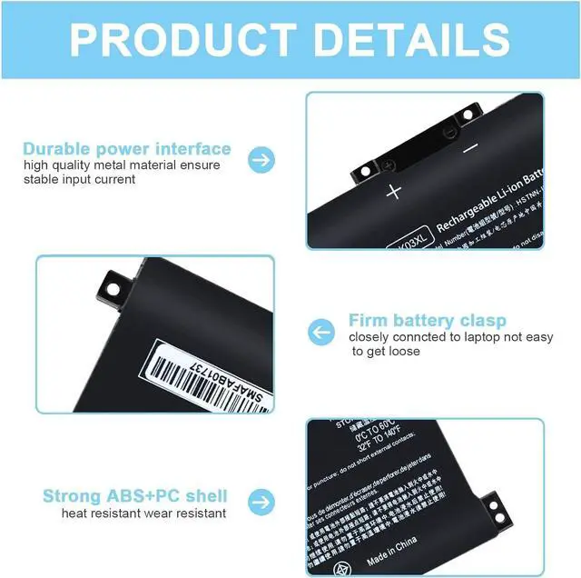 Alt view image 5 of 7 - LK03XL Battery for HP Envy X360 Convertible 15m-cn0xxx 15-cr0xxx 15m-cn0012dx 15m-bp0xx 15-bq2xx 15M-cn0011dx 15m-bp112dx 15m-bp1xx 17-ae1xx 15m-bq021dx 17m-ae111dx L09281-855 L08855-856 916368-421