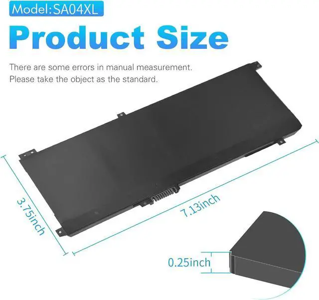 Alt view image 4 of 6 - SA04XL Battery for HP Envy X360 Battery Replacement 15m-ds0011dx 15m-dr0012dx 15m-dr0011dx 15m-ds0xxx 15m-dr0xxx 15t-dr100 15m-dr1xxx 17t-cg100 17-cg100 15M-DR 15M-DS Laptop L43267-005 L43248-AC2