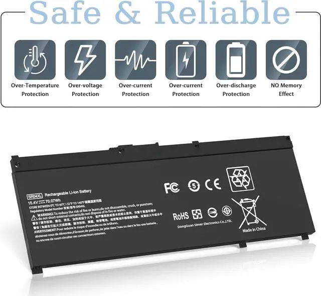 Alt view image 2 of 6 - VNYUNQWE SR04XL Battery SR03XL Laptop Battery for HP Omen 15-CE0XX 15-DC0XX Series 15-CE009LA 15-CE015DX 15-DC0051NR Pavilion 15-CB0XX 15-CX0XX 15-CB041NR 15-CX0056WM 917678-1B1 917724-855 917678-2B1