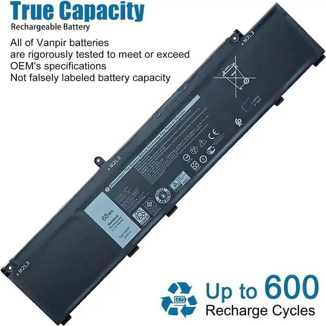 Alt view image 5 of 7 - VANPIR MV07R Laptop Battery Replacement for Dell G3 15 3500 3590 G5 5500 5505 SE Series Notebook 0JJRRD 266J9 15.2V 68Wh 4250mAh