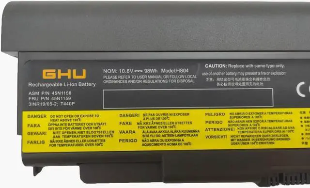 Alt view image 6 of 6 - GHU New Battery 9-Cell 98 WH 57++ Replacement for 0C52864 0C52863 45N1152 45N1153 45N1162 45N1163 45N1145 45N1147 45N1149 Compatible with Lenovo Thinkpad W540 W541 T450p T540p T440p L440 L540
