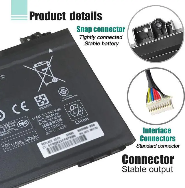 Alt view image 4 of 7 - BOWEIRUI SE03XL 849908-850 849568-421 Laptop Battery Replacement for Hp Pavilion 14 14-AL000 14-AL125TX 14-AL136TX Series HSTNN-LB7G SE03041XL HSTNN-UB6Z TPN-Q171 849568-541(11.55V 41.5Wh 3615mAh)