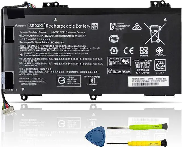 Main image of BOWEIRUI SE03XL 849908-850 849568-421 Laptop Battery Replacement for Hp Pavilion 14 14-AL000 14-AL125TX 14-AL136TX Series HSTNN-LB7G SE03041XL HSTNN-UB6Z TPN-Q171 849568-541(11.55V 41.5Wh 3615mAh)