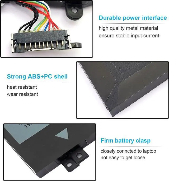 Alt view image 3 of 6 - Emanjor 60Wh 1F22N 15.2V Laptop Battery for Dell Alienware M15 R1, Alienware M17 R1, G5 15 5590, G7 7590 7790, P79F P37E P79F001 P37E001 Series JJPFK 0JJPFK HYWXJ 0HYWXJ 01F22N 08622M 06YV0V 4-Cell