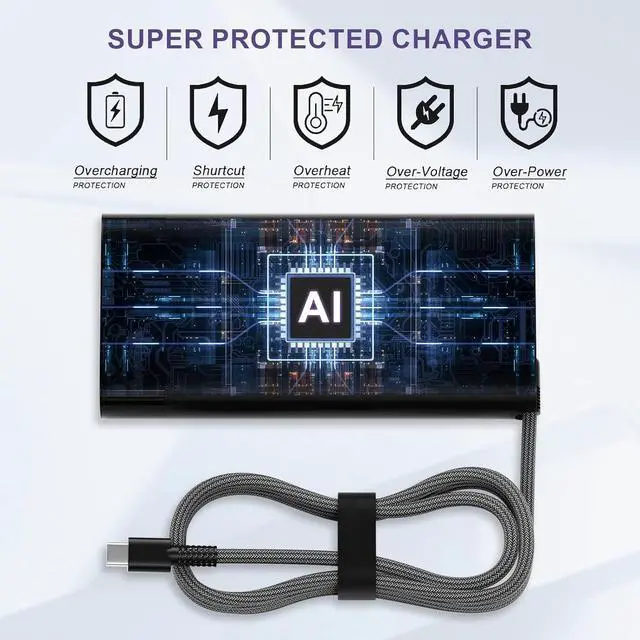 Alt view image 5 of 7 - 90W USB C Laptop Charger for HP Spectre x360 HP 904144-850 904082-003 adp-90fe 2ln85aa HP 90w USB-c Power Adapter Type C AC Adapter Power Supply Cord