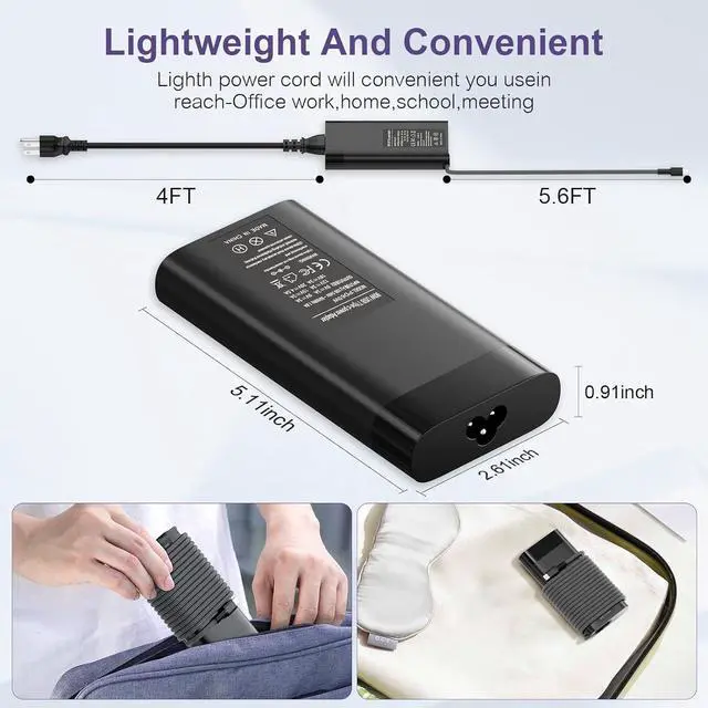 Alt view image 6 of 7 - 90W USB C Laptop Charger for HP Spectre x360 HP 904144-850 904082-003 adp-90fe 2ln85aa HP 90w USB-c Power Adapter Type C AC Adapter Power Supply Cord