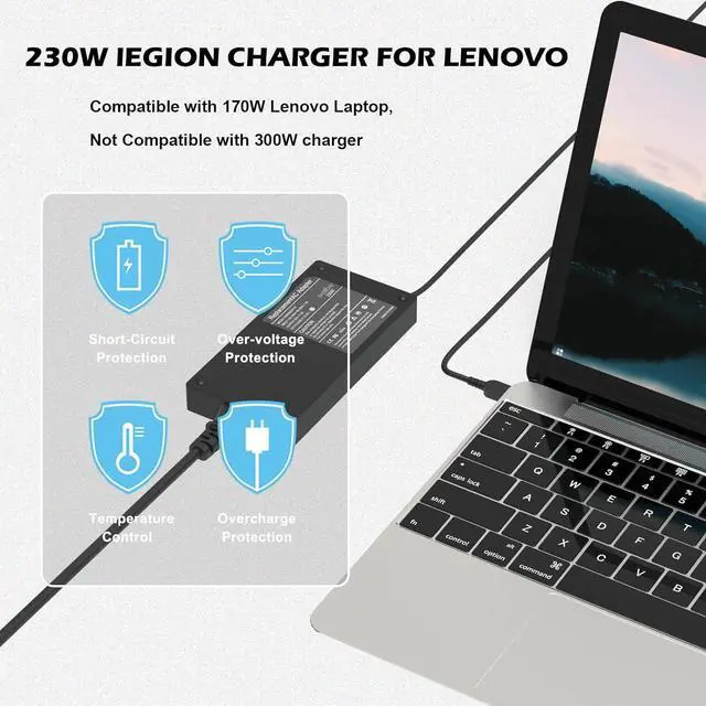 Alt view image 5 of 7 - 230W AC Adapter for Lenovo Laptop: Lenovo Legion 5 Charger Replacement Lenovo Legion 5i 5 Pro C7 S7 Y540 Y545 Y740 Y920 ThinkPad P73 P72 P70 4X20E75111 ADL230SDC3A ADL230NDC3A ADL230NLC3A Power Cord