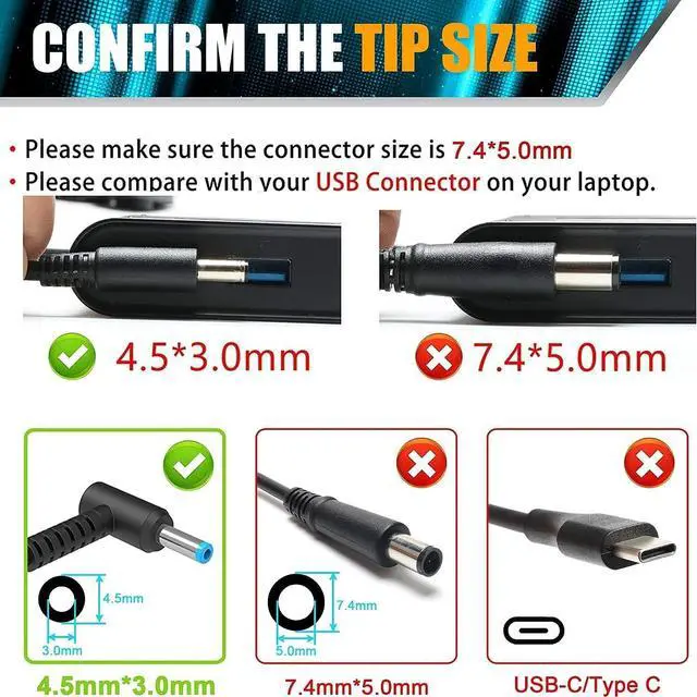 Alt view image 2 of 6 - 200W AC Adapter Laptop Charger Compatible with HP OMEN Pavilion Gaming 15 17 Envy 15 2020 TPN-DA10 L00818-850 TPN-LA21 L73385-001 ADP-200HB B OMEN 15 15t 17 17t Power Supply Cord
