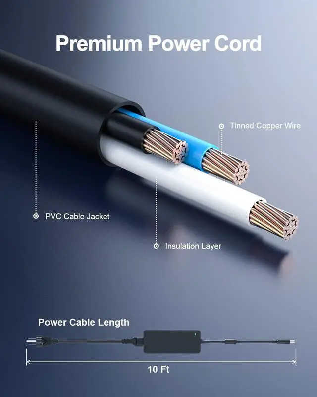 Alt view image 3 of 7 - 90W Charger Fit for Dell Latitude 5310 5410 5510 5501 5401 5511 5411 2 in 1 P96G P97G P98G P80F PA-10 La90pm111 Laptop Power Adapter Cord Supply