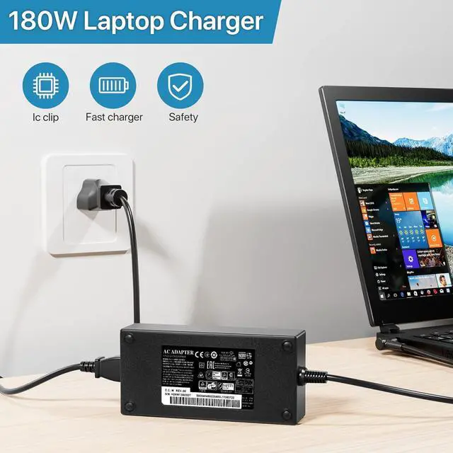 Alt view image 6 of 6 - Laptop Charger for 180W MSI Katana Charger, Katana GF66 GF76 Pulse GL66 GL76 WF66 WF76 GV15 Thin A17-180P4B A18-150P1A 957-15621P-104 Power Supply Adapter Cord
