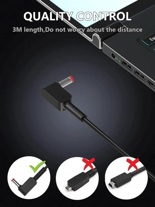 Alt view image 7 of 7 - 180W 19.5V 9.23A Charger AC Adapter for Acer Nitro 5 7 Acer Predator Helios 300 PH317-53-77YL PH317-54-70Z5 Acer Predator Triton 300 PT315-52-73WT PT315-52-7337 Laptop Power Adapter (5.5mm*1.7mm)
