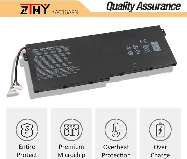Alt view image 4 of 7 - ZTHY 69Wh AC16A8N Battery Replacement for Acer Aspire V15 V17 Nitro BE VN7-593G VN7-793 VN7-793G VN7-593G-79L1 VN7-593G-52Fd VN7-793G-78Y4 VN7-593G-75He VN7-593G-771J 70JQ 508Q VN7-793G-706L 754A 767M