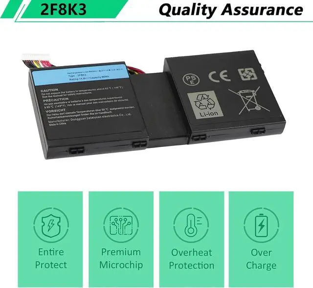 Alt view image 5 of 7 - WAFANGS 2F8K3 02F8K3 Laptop Battery Replacement for Dell Alienware 17 R1 17X M17X-R5 Alienware 18 R1 18X M18X-R3 Series Gaming 02F8K3 KJ2PX 0KJ2PX G33TT 0G33TT 0NU209 451-BBCB 14.8V/86Wh
