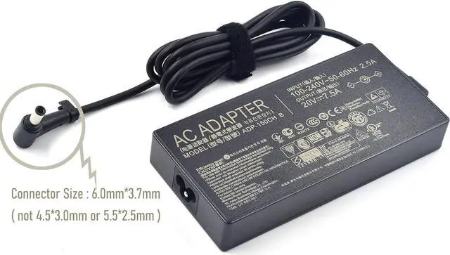 Alt view image 2 of 7 - 150W 20V 7.5A Power Adapter ADP-150CH B for Asus A18-150P1A TUF Gaming FA506 A17 FA706 FX505GT FX705GT Laptop Charger Asus TUF Gaming fx705gm ROG Strix Scar III G531GD Power Supply